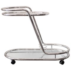 Two-Tiered Chrome Bar Cart
