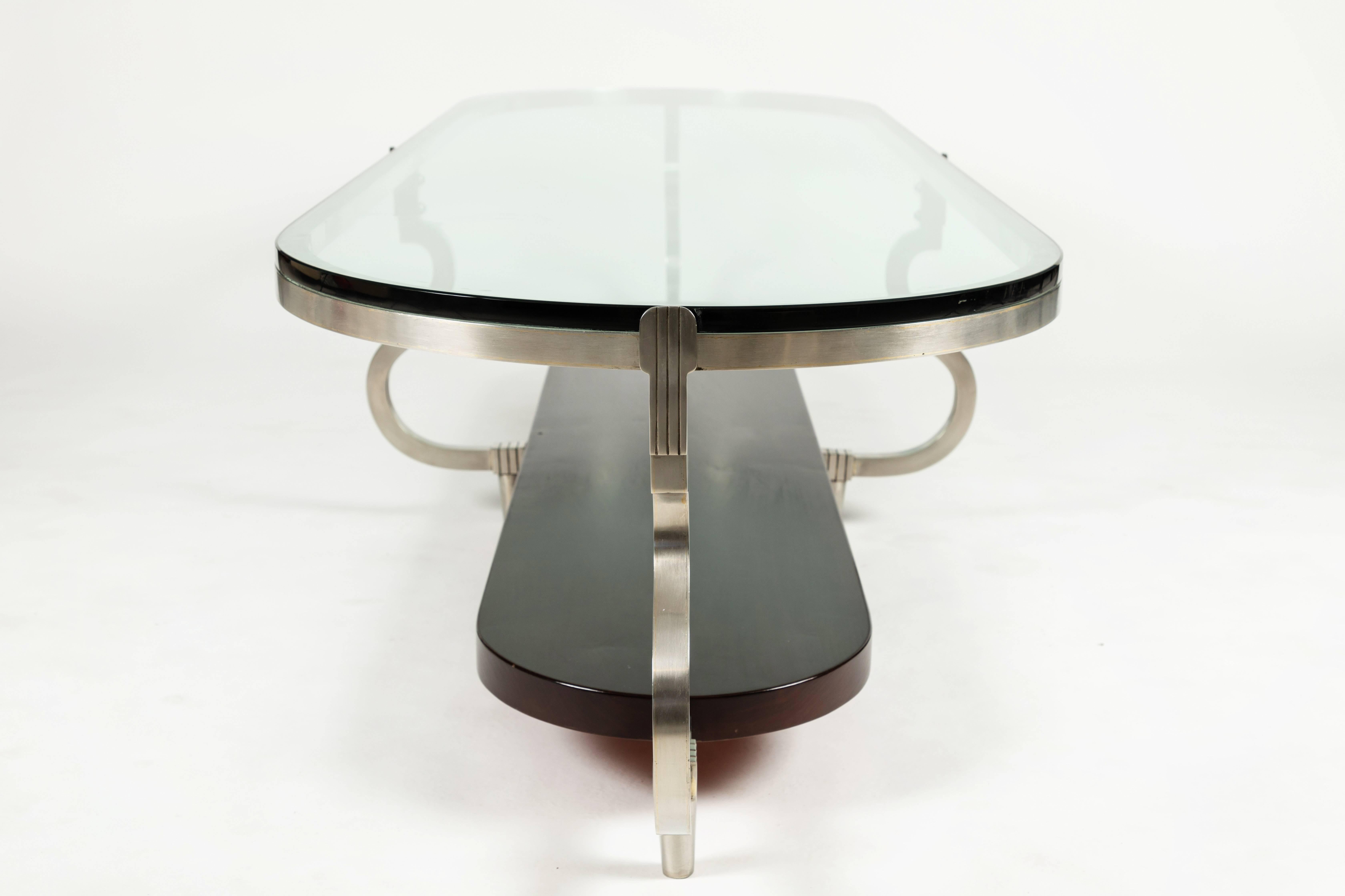 Steel Two-Tiered Custom Cocktail Table by Tommi Parzinger for Parzinger Originals