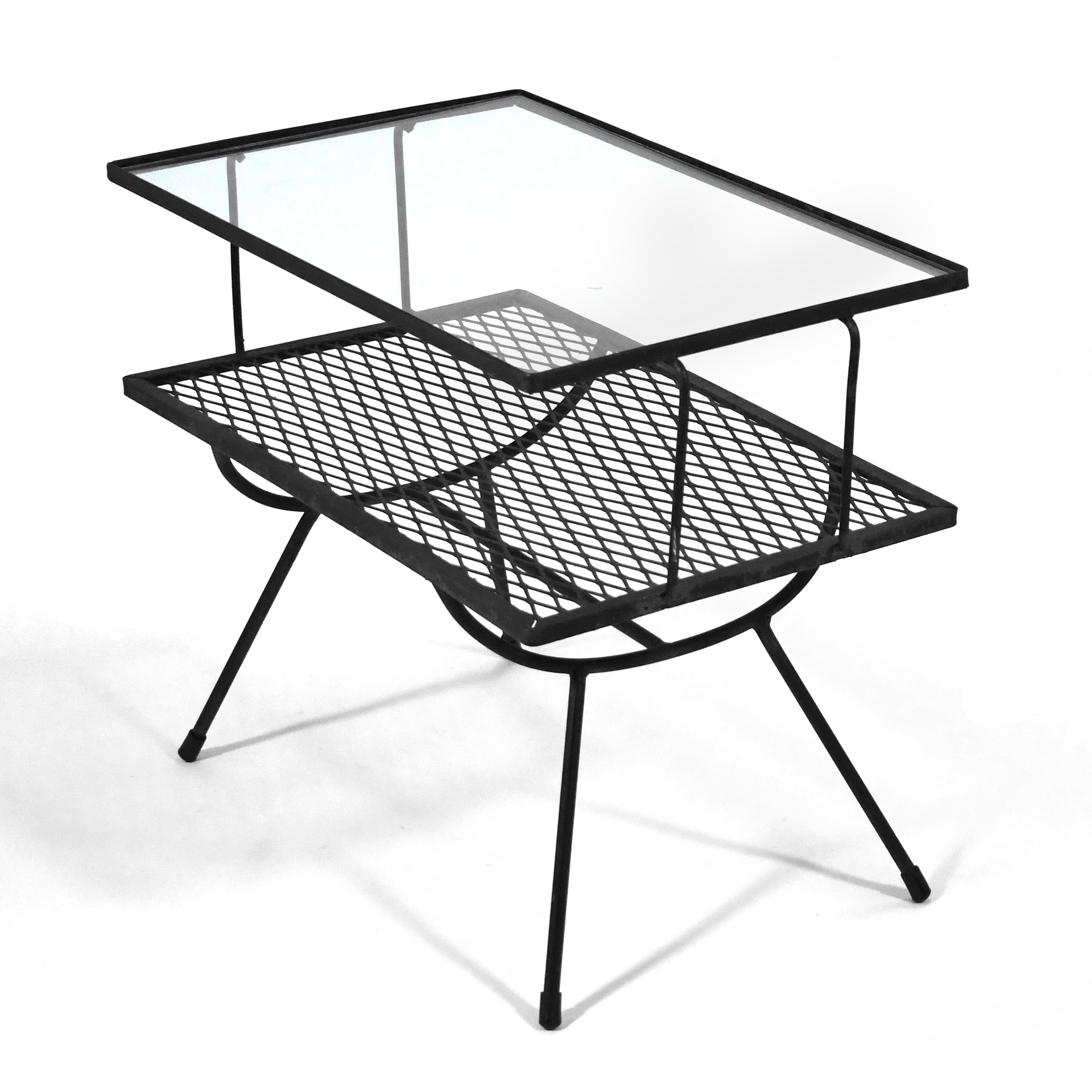 Mid-20th Century Two-tiered Iron End Tables by Frank & Sons For Sale