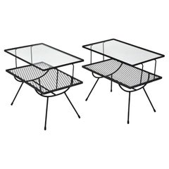 Retro Two-tiered Iron End Tables by Frank & Sons