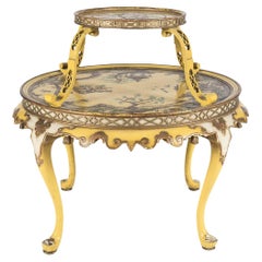 Two-Tiered Italian Chinese Chippendale Style Table