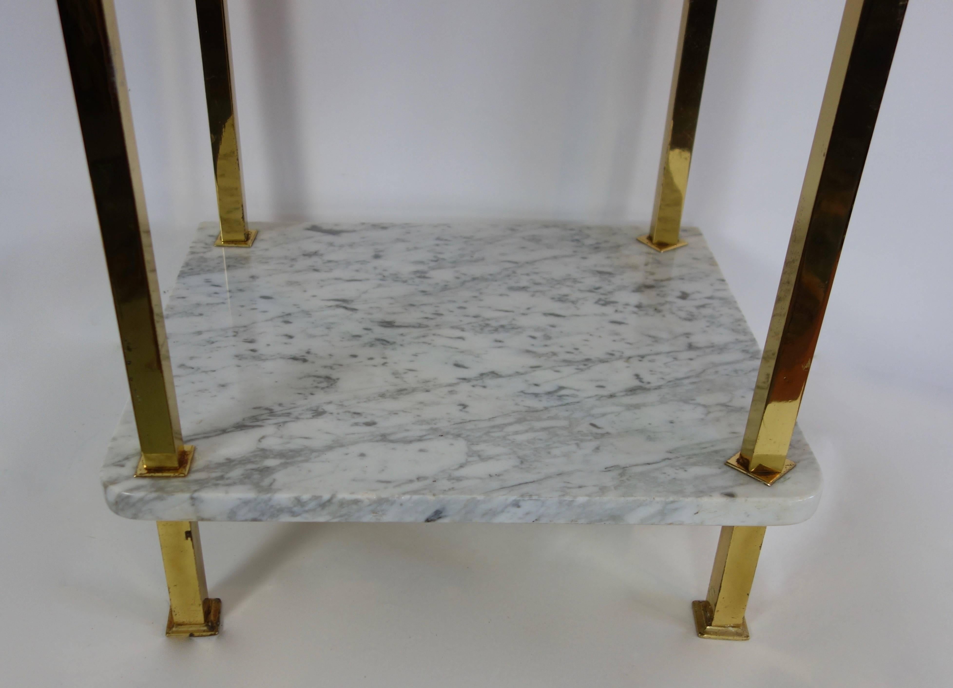 Two-Tiered Marble and Brass Commode In Good Condition In Seattle, WA