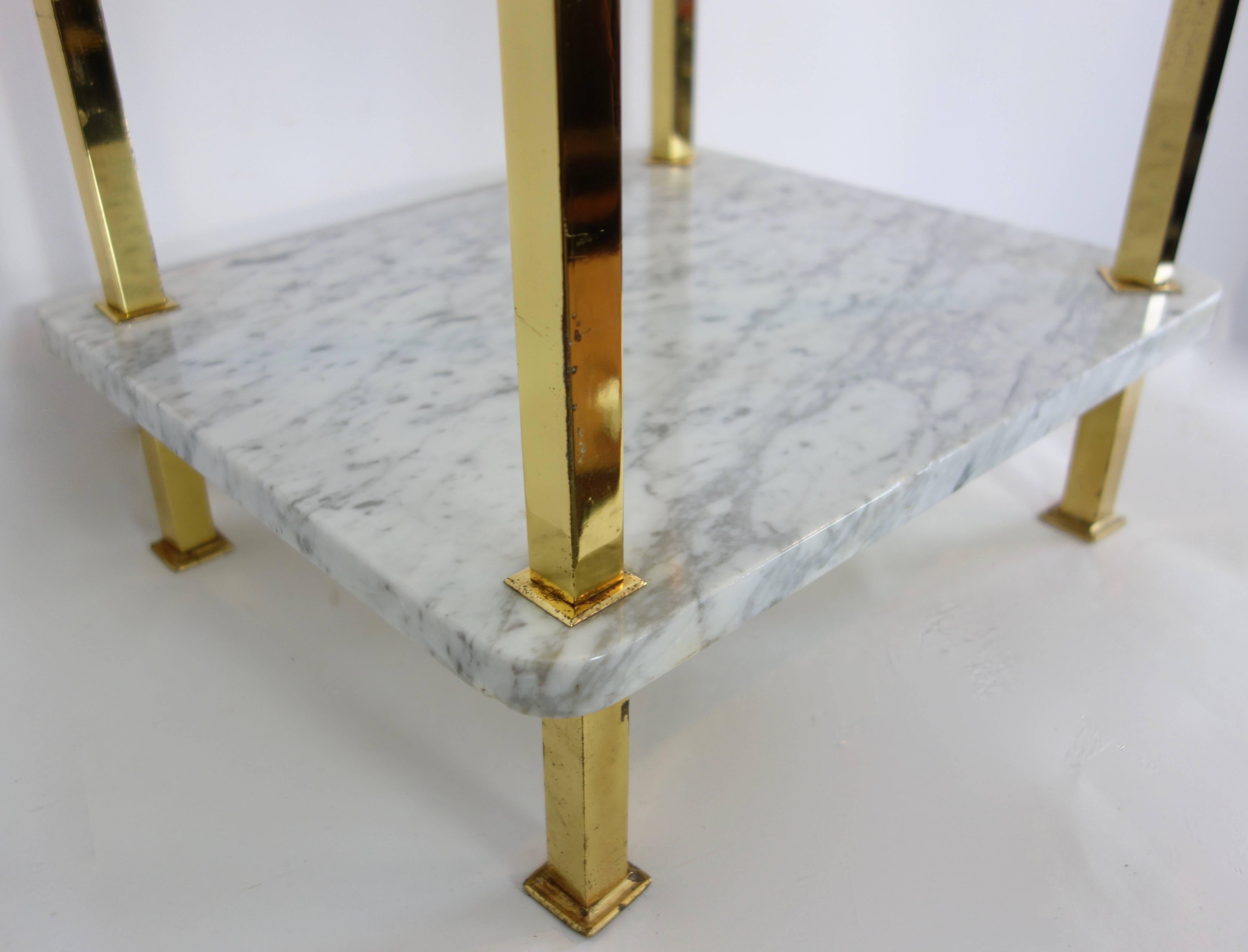 Two-Tiered Marble and Brass Commode 2