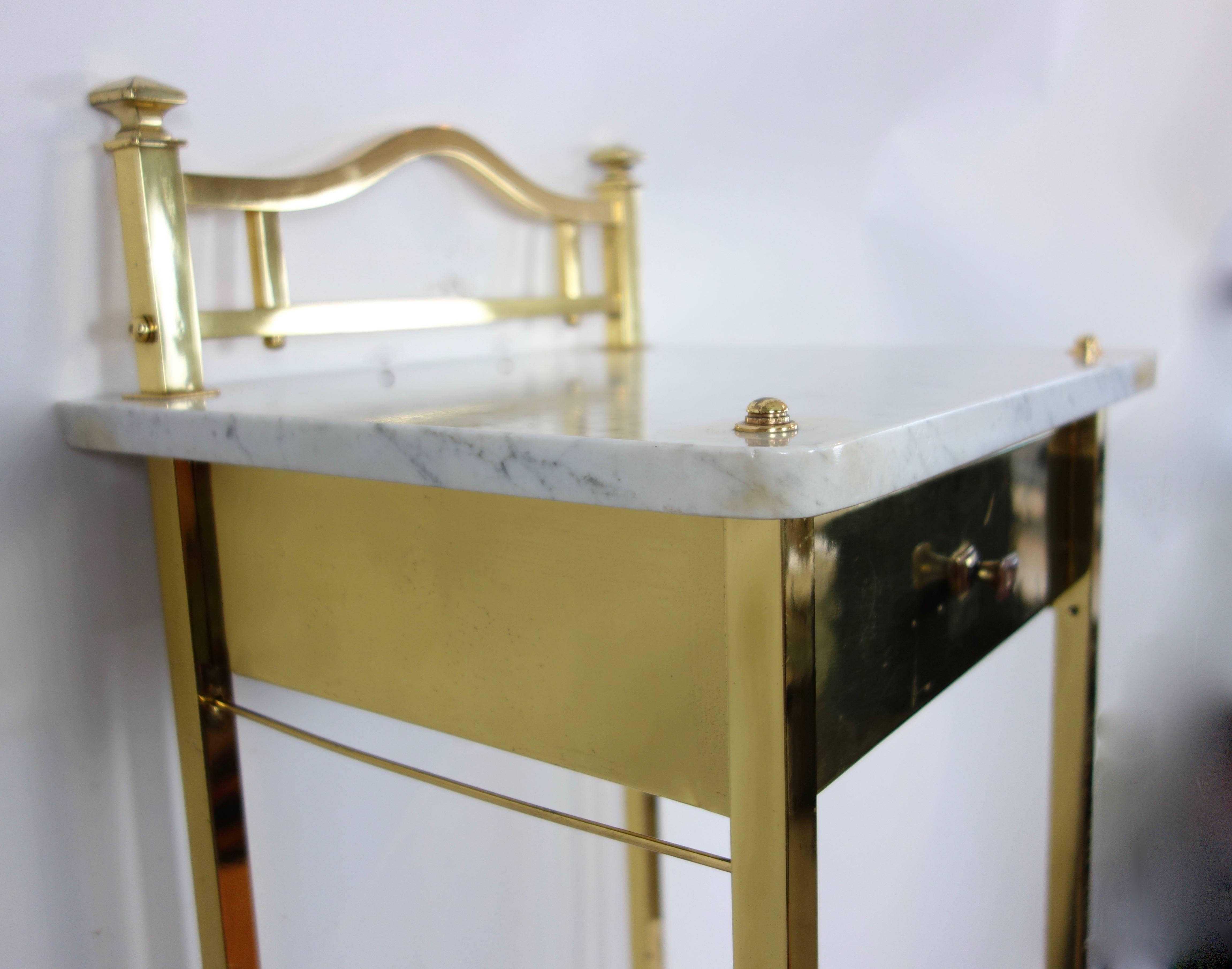 Two-Tiered Marble and Brass Commode 3