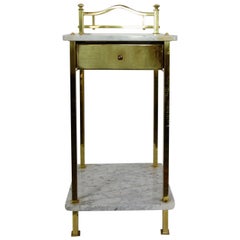 Antique Two-Tiered Marble and Brass Commode