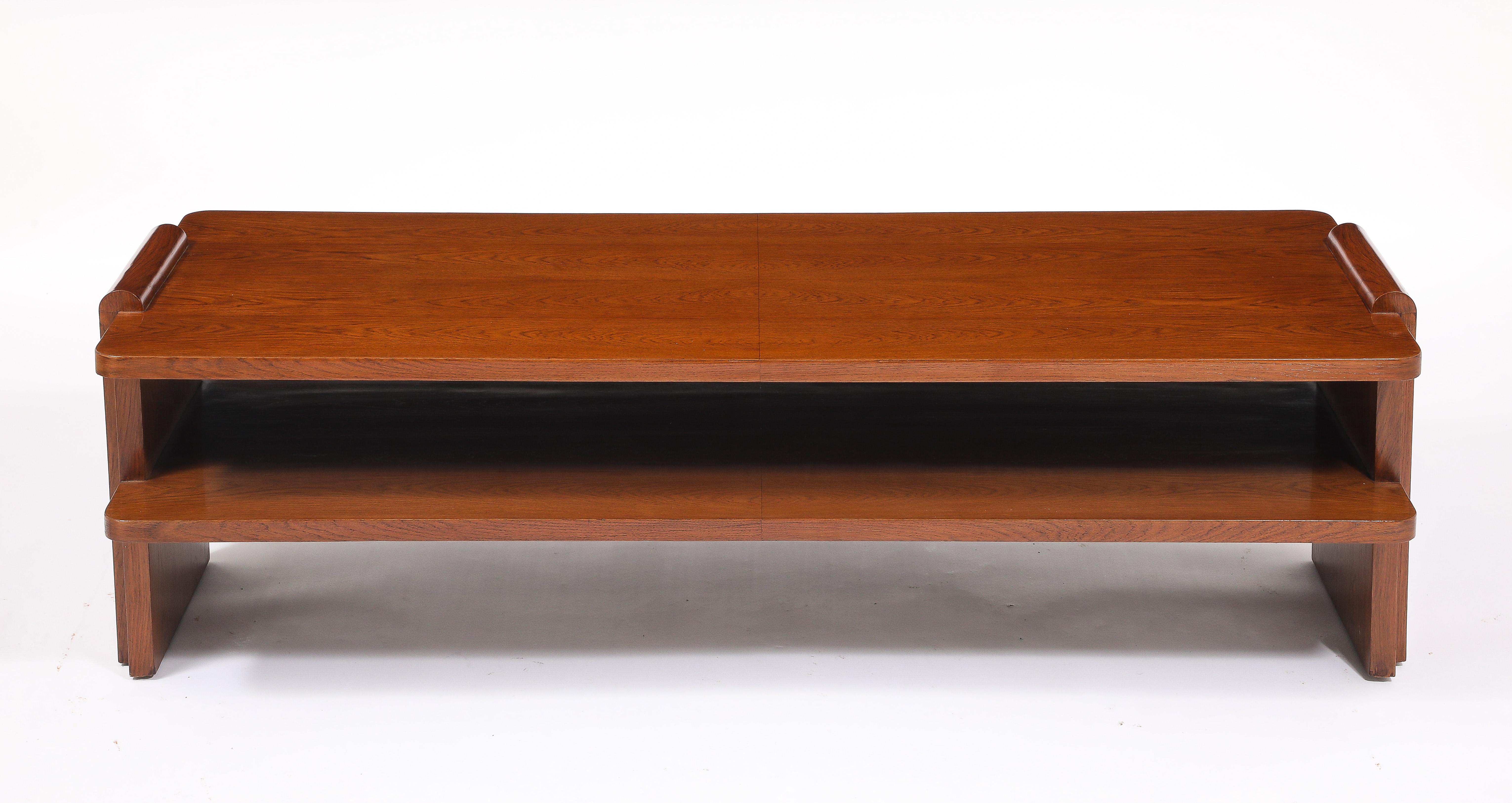 Table basse à deux niveaux en Oak Art Deco, France 1940's en vente 5