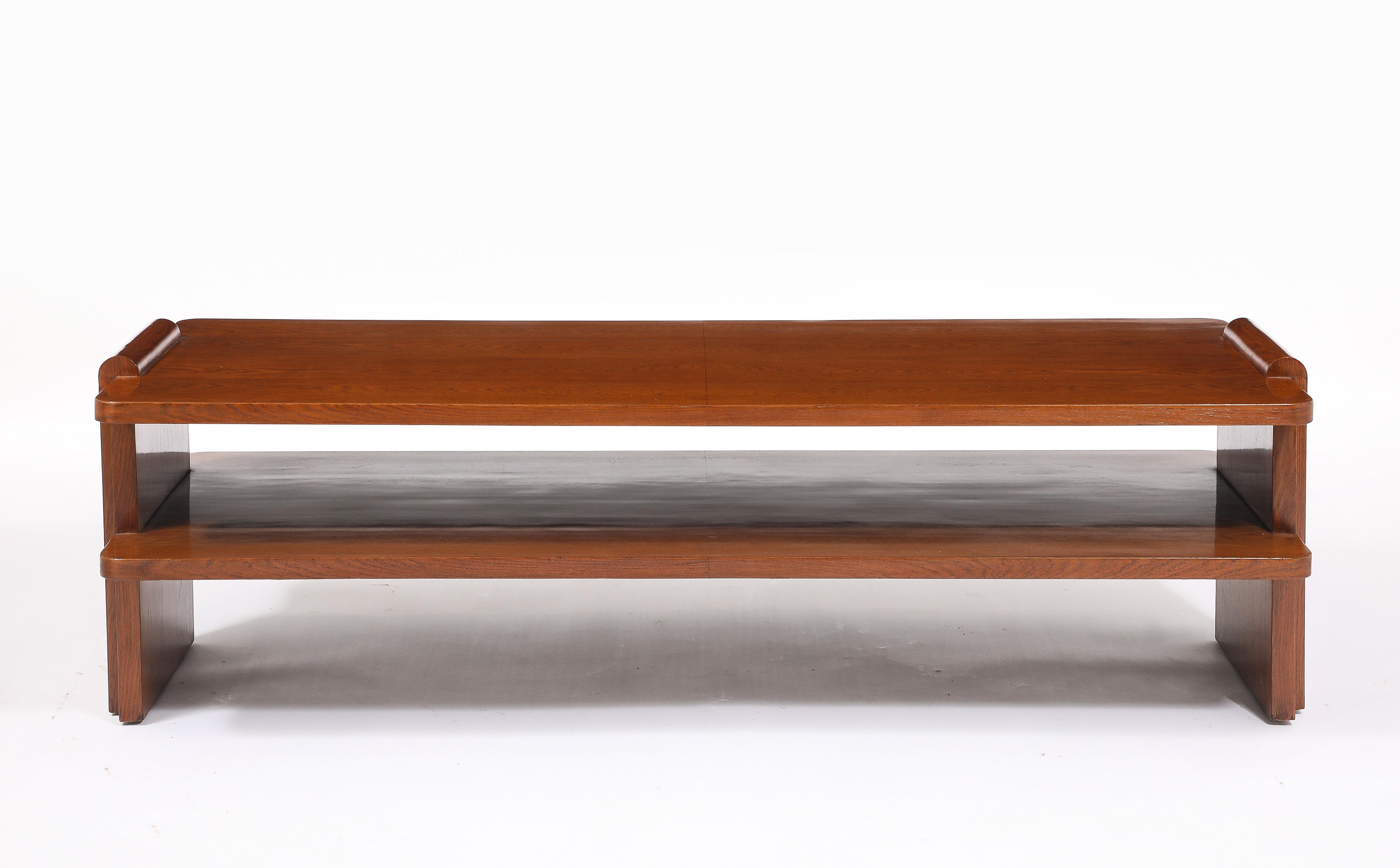 Table basse à deux niveaux en Oak Art Deco, France 1940's en vente 6