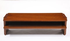 Two Tiered Oak Art Deco Coffee Table, France 1940's