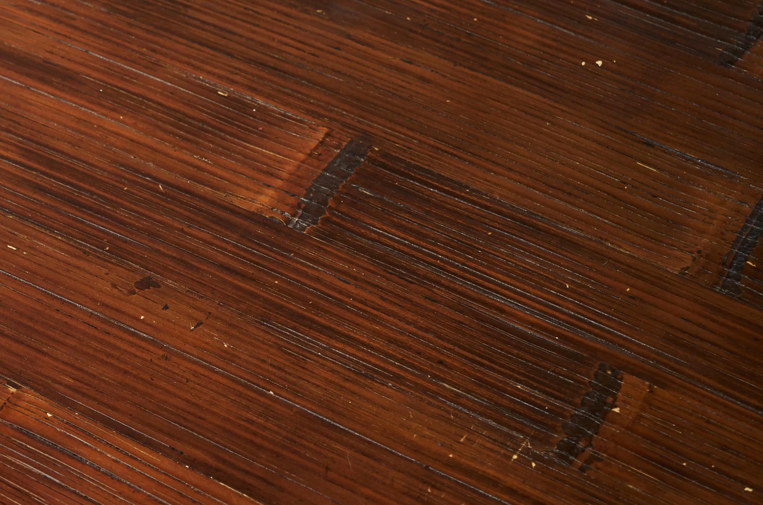 Two-Tiered Pagoda Wabi Sabi Style Coffee Table in Wood and Bamboo 1970s en vente 1