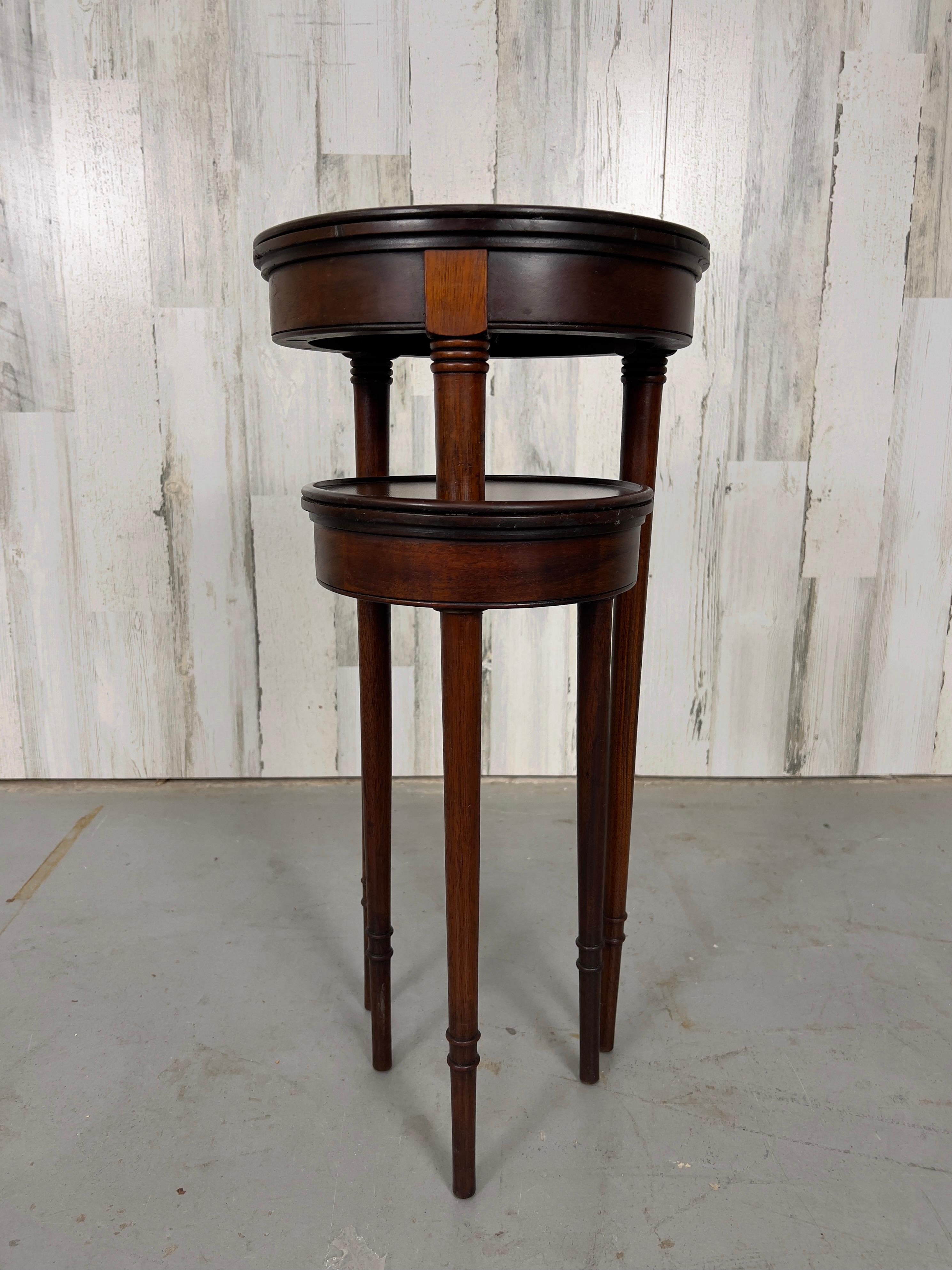 Mahogany Two Tiered Plant / Candle Stand by Flint & Horner Co. of New York