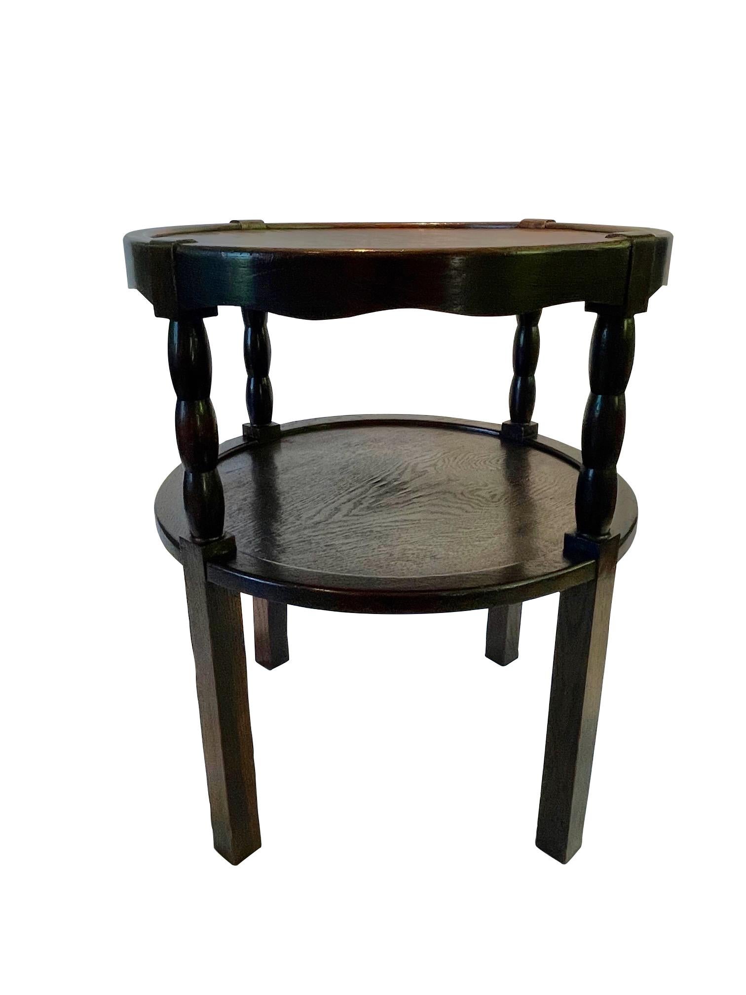 French Two Tiered Round Side Table, France, 1930s For Sale