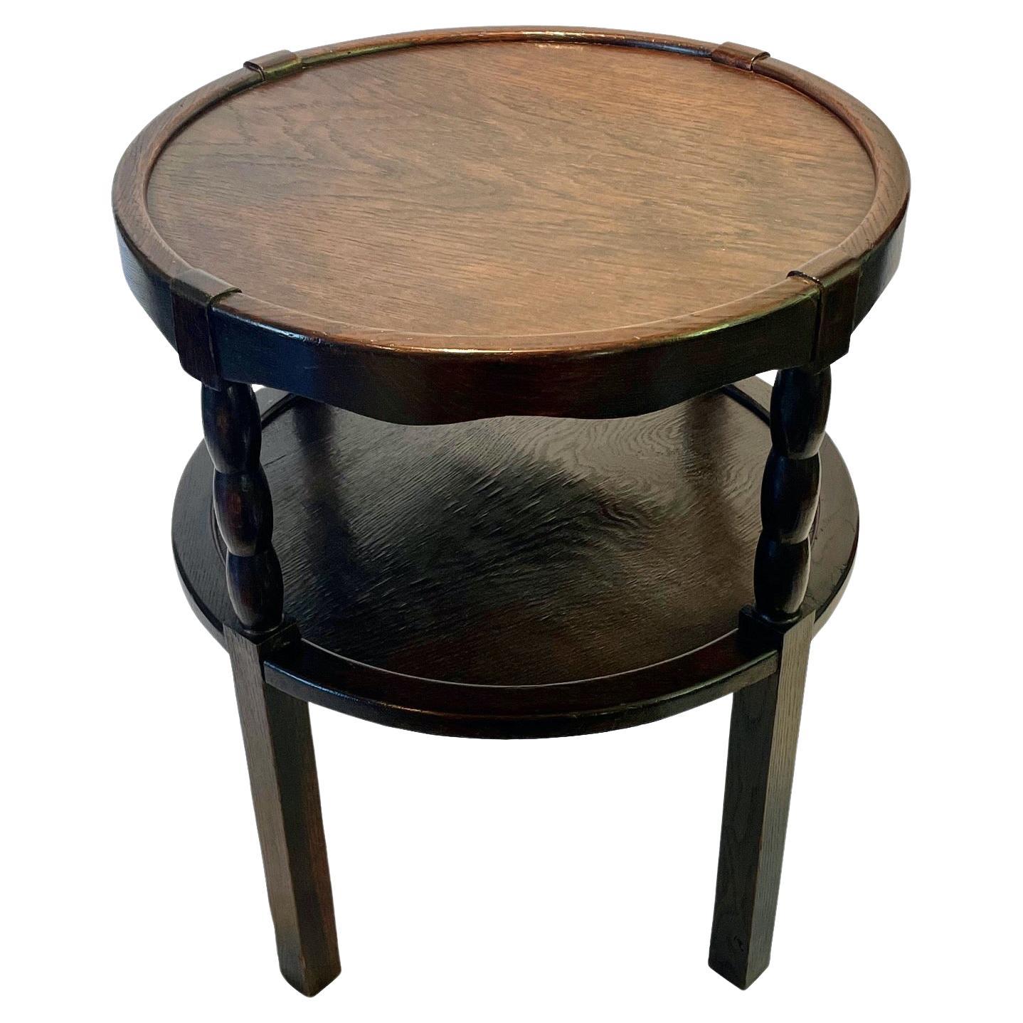 Two Tiered Round Side Table, France, 1930s For Sale
