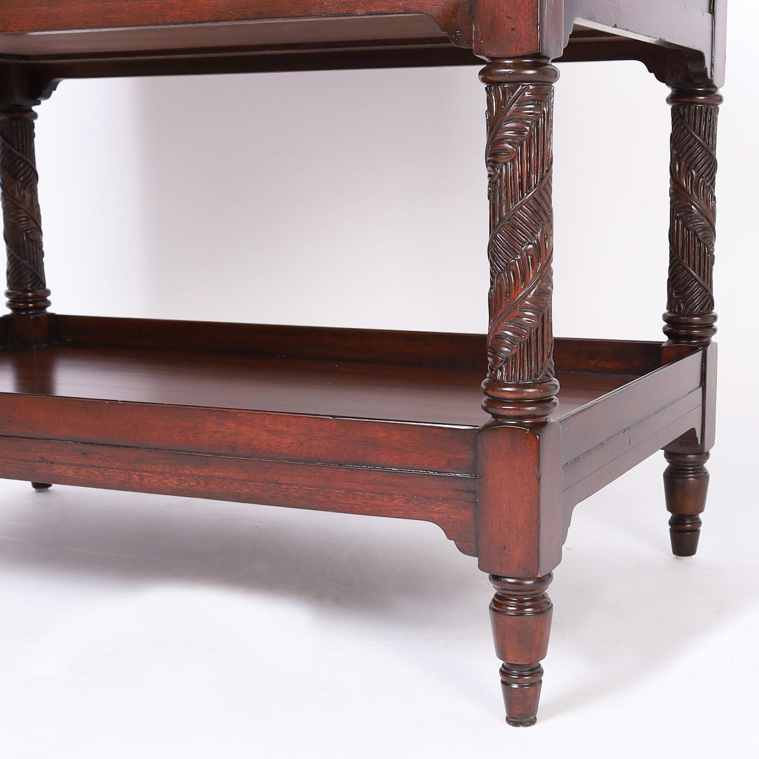 Mahogany Two Tiered Server or Stand by Ralph Lauren For Sale