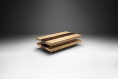 Two-Tiered Sliding Coffee Table with Hidden Bar by Aldo Tura, Italy 1970s
