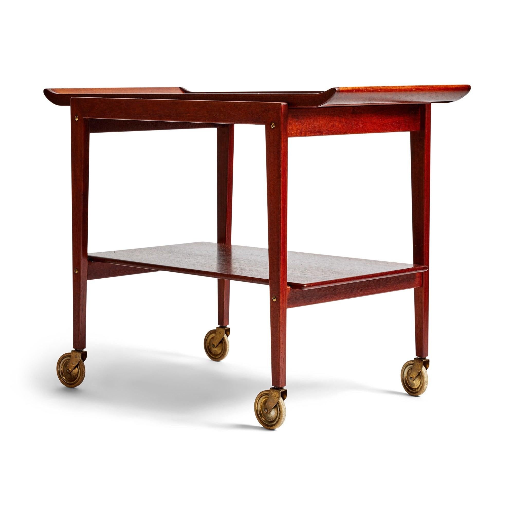 Danish Two Tiered Teak Cart from Denmark, 1960s For Sale