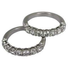 Two Tiffany & Co “Embrace” Diamond, Platinum Band Ring Set