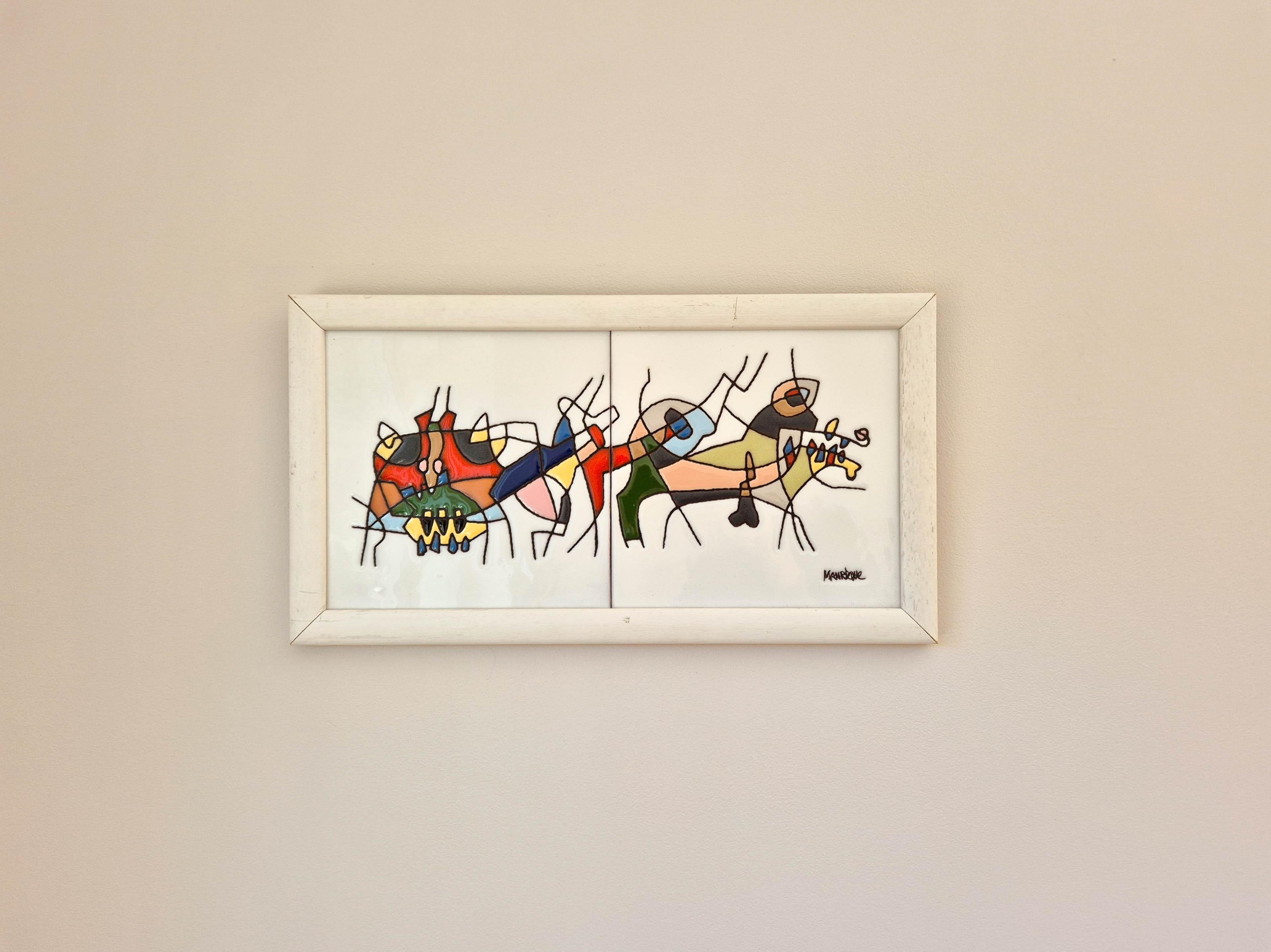 Abstract ceramic artwork by renowned Spanish artist César Manrique, known for blending natural forms with vibrant, bold colors. Manrique's unique style reflects his deep connection to Lanzarote's landscape and his passion for modern art. A striking