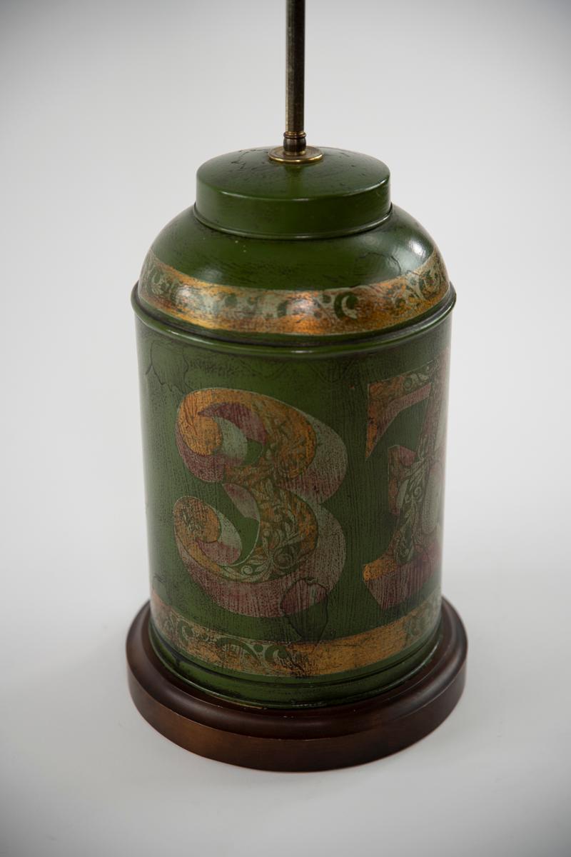 Victorian Two Toleware Tea Caddy Lamps