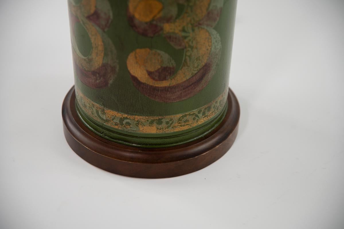 British Two Toleware Tea Caddy Lamps