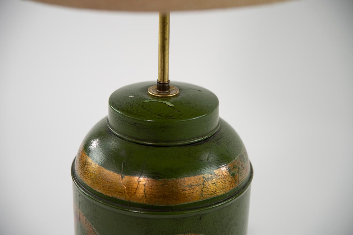 Tin Two Toleware Tea Caddy Lamps