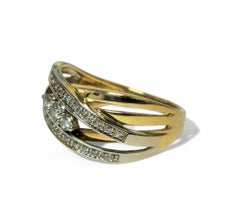Two Tone 0.40 Carat Diamond Wedding Band For Womens