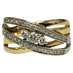 Two Tone 0.40 Carat Diamond Wedding Band For Womens 