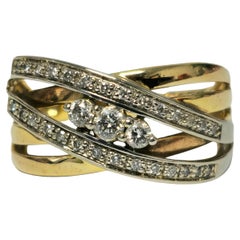 Two Tone 0.40 Carat Diamond Wedding Band For Womens