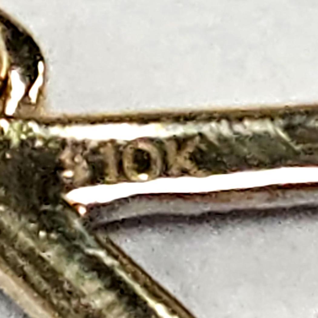 Pendentif en or 10K bicolore pavé de diamants avec initiale 