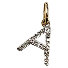 Two-Tone 10K Gold Diamond Pavé Initial “A” Pendant – 0.10ctw Two-Tone 10K Gold Diamond Pavé Initial “A” Pendant – 0.10ctw