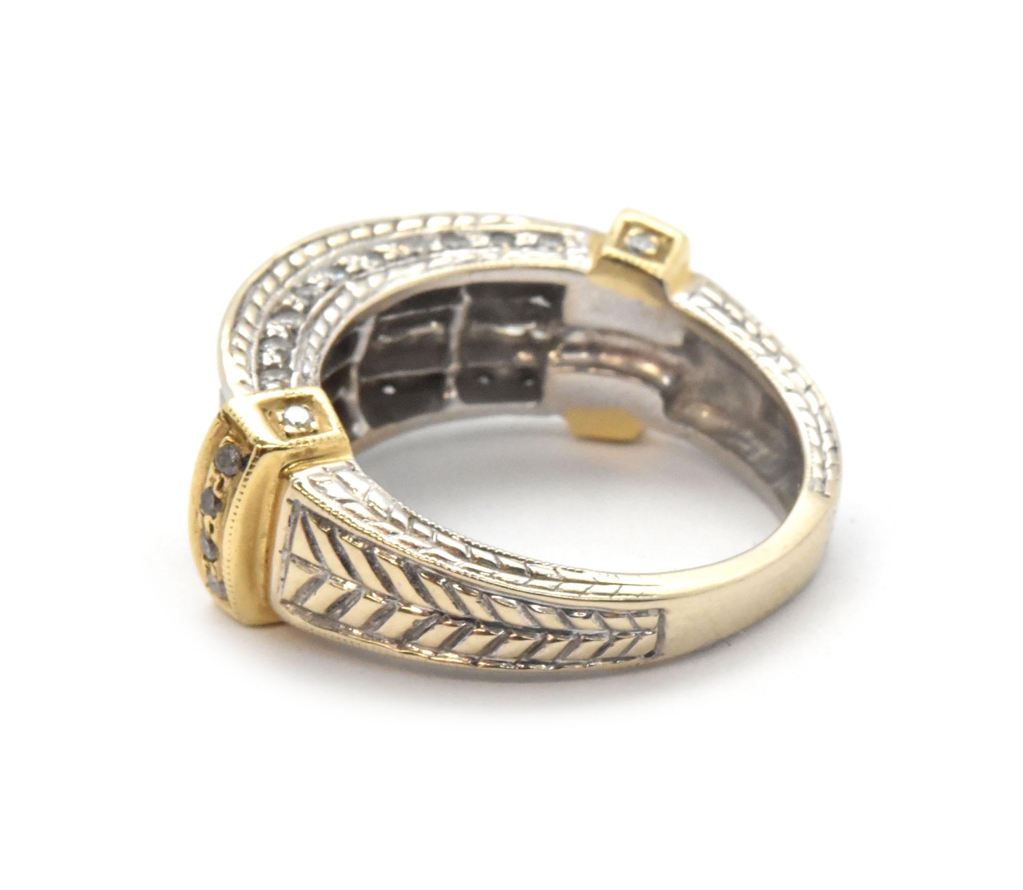 Two-Tone 14 Karat Gold and Invisible Set of Diamond Band Ring 1.28 Carat im Zustand „Hervorragend“ in Scottsdale, AZ