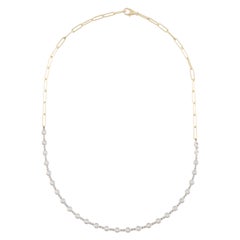 Collana girocollo con stazione di diamanti bicolore 14K