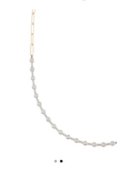 Two-Tone 14K Diamond Station Choker Necklace