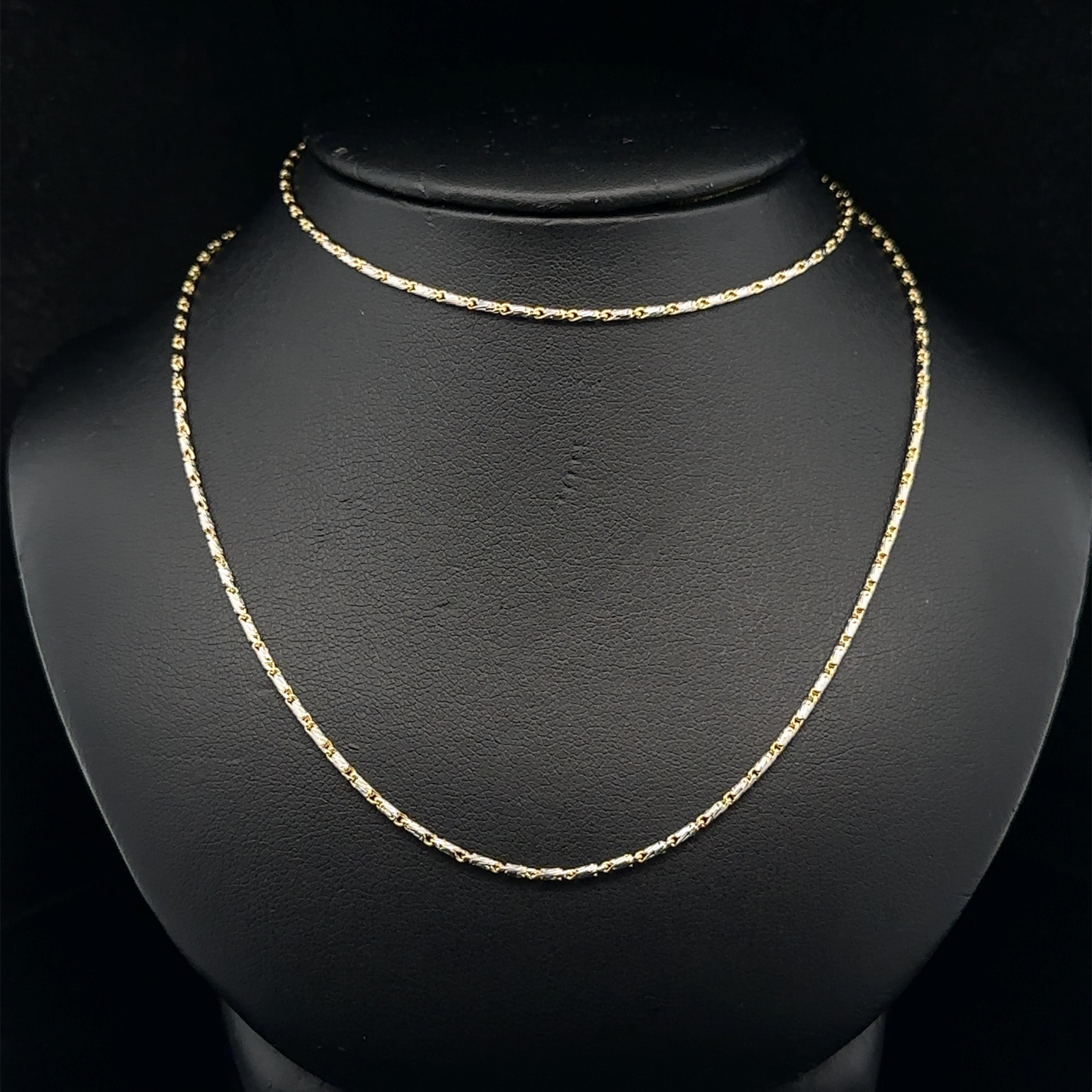 Collier en or 14k bicolore 1.42mm Diamond Cut Bright Fancy Link 22