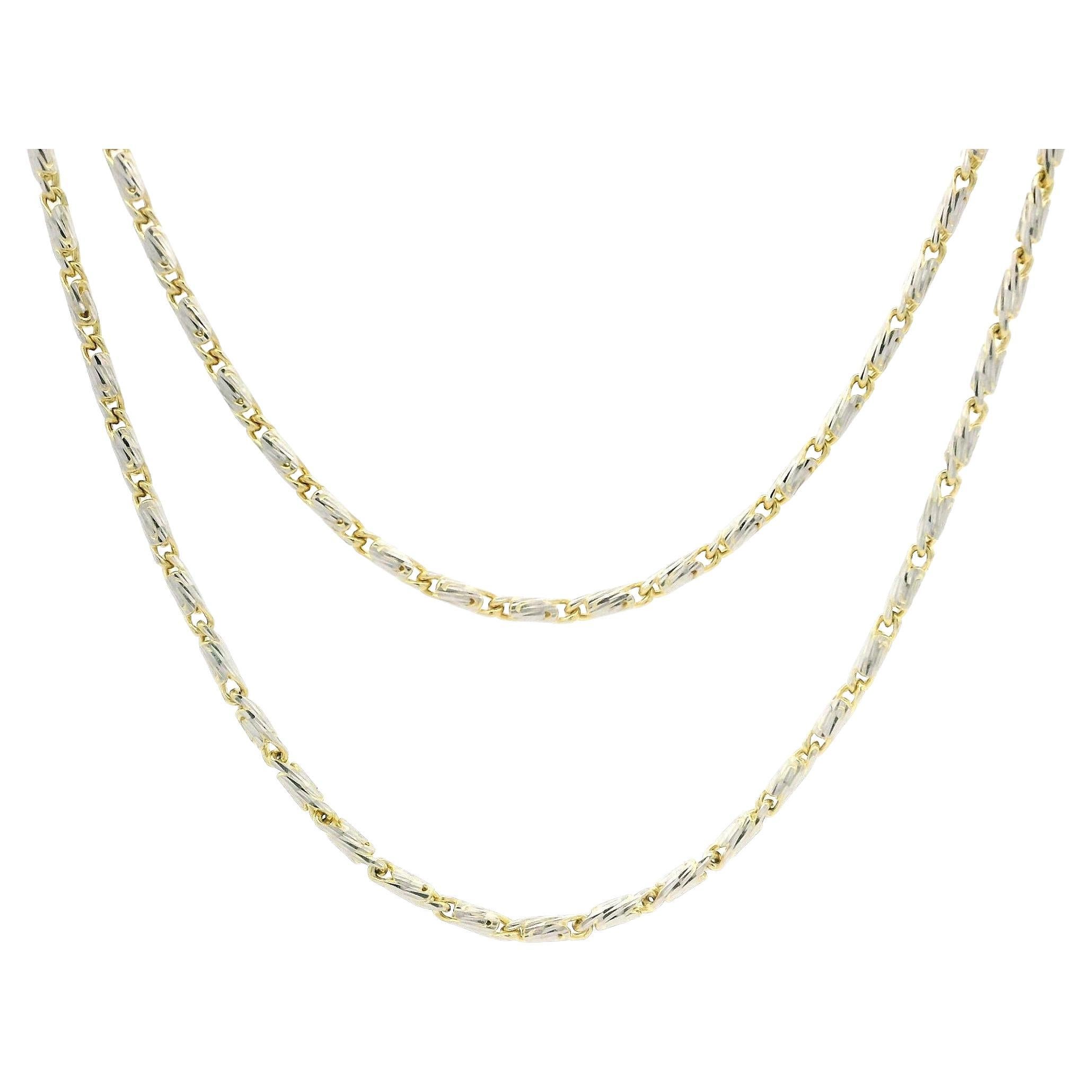 Collier en or 14k bicolore 1.42mm Diamond Cut Bright Fancy Link 22" Chain