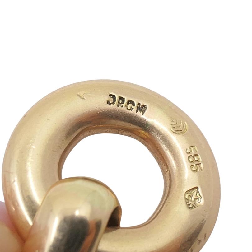 Bracelet à larges maillons en or 14k bicolore en vente 5