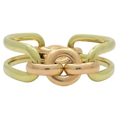 Bracelet à larges maillons en or 14k bicolore