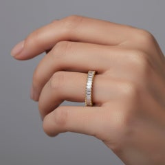 Two-Tone 14K (or 18k upon request) Gold Silver Baguette Diamond Ring