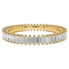 Two-Tone 14K (or 18k upon request) Gold Silver Baguette Diamond Ring