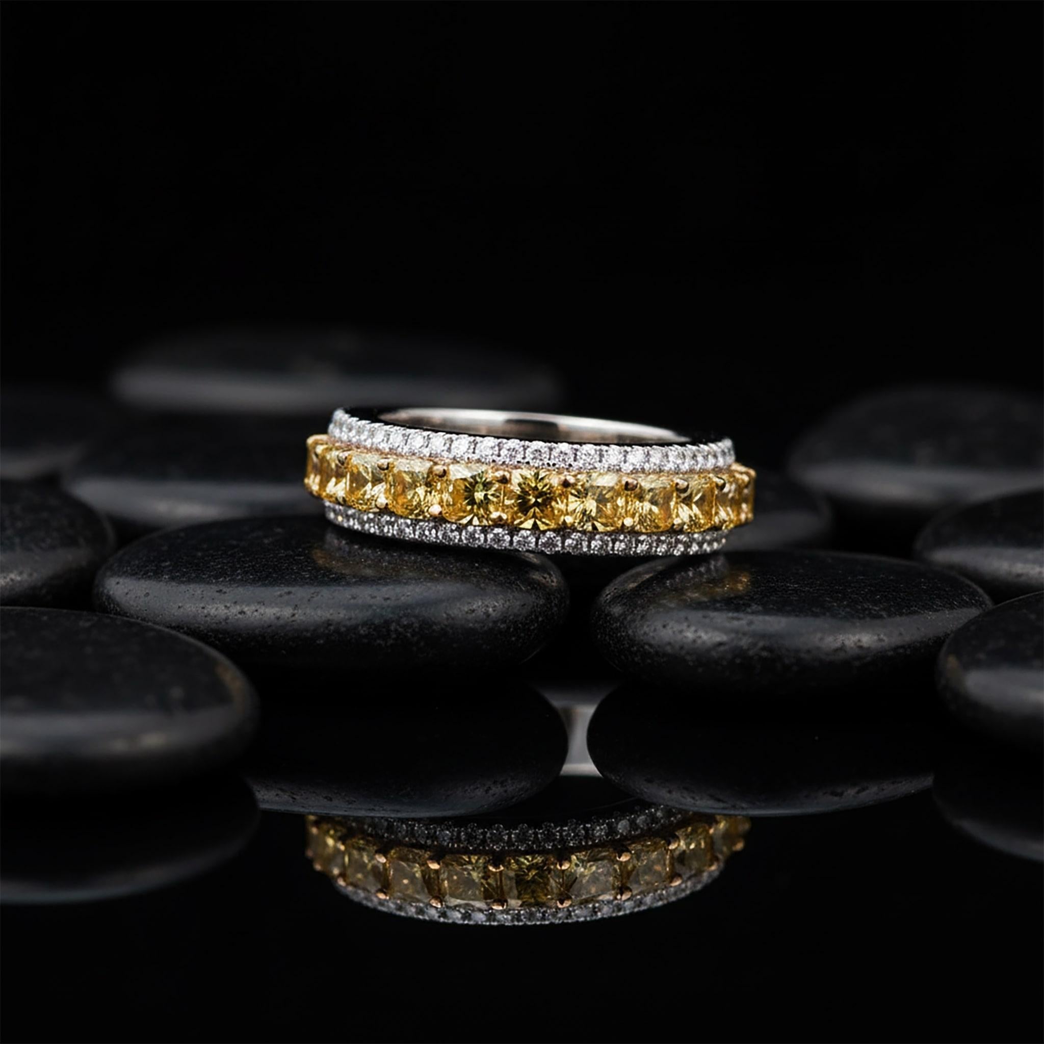 in vendita:  Anello di eternità con diamante in oro giallo bicolore 14 carati (o 18 carati su richiesta) 3