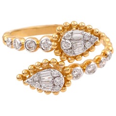 Two-Tone 18 Karat Gold Diamond Wrap Ring