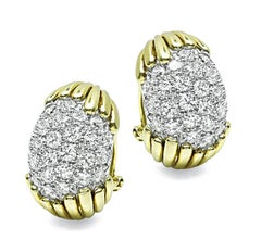 Two-Tone 18k Gold Diamond Drop Earrings, 6.00ct, VVS Clarity
