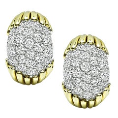 Two-Tone 18k Gold Diamond Drop Earrings, 6.00ct, VVS Clarity