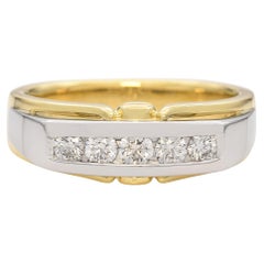 Two Tone 18k Yellow Gold and Platinum Diamond Ring