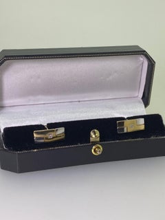 Two-Tone 9K White & Yellow Gold 0.10ct Diamond Cufflinks. Great Gift Idea!