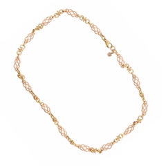Two Tone 9k Yellow Rose Gold Fancy Link Necklace