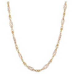 Two Tone 9k Yellow Rose Gold Fancy Link Necklace