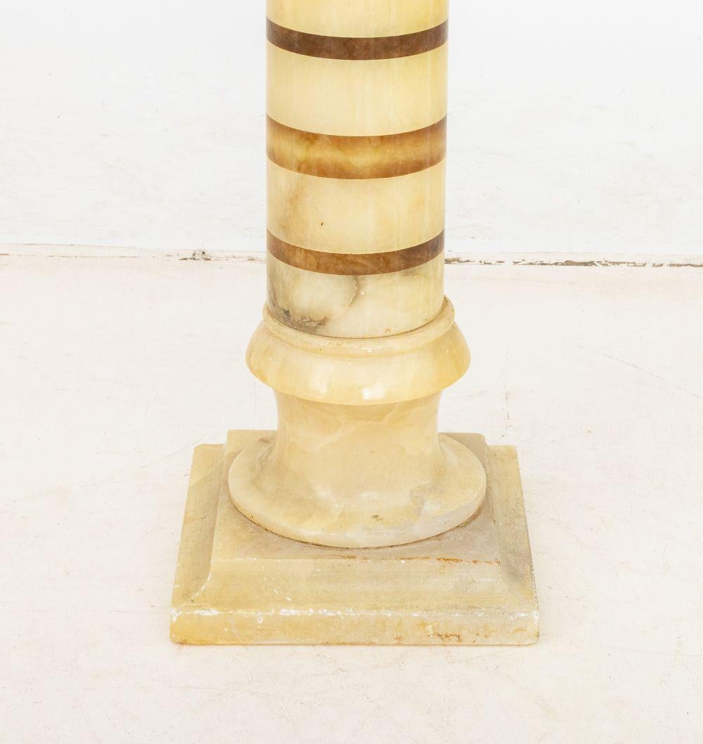 Neoclassical Two-Tone Alabaster Pedestal For Sale