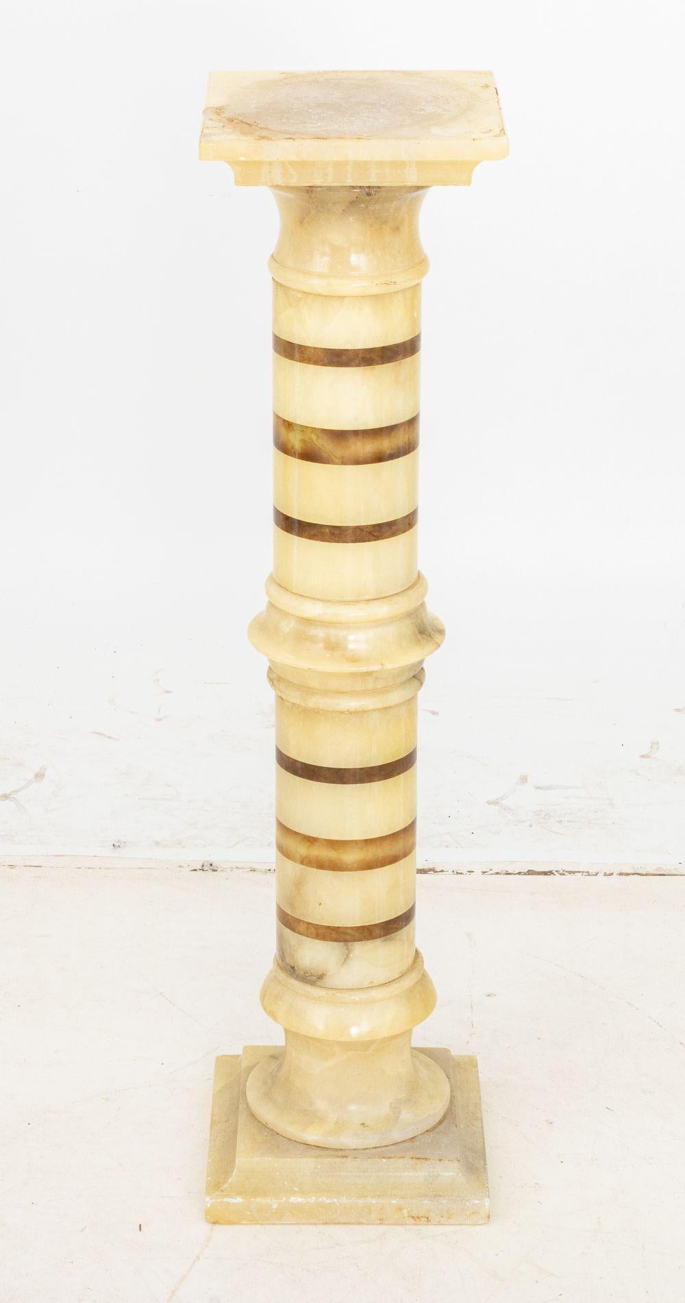 20th Century Two-Tone Alabaster Pedestal For Sale