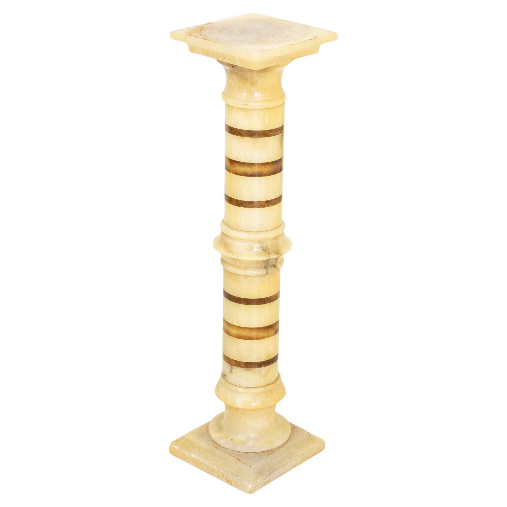 Two-Tone Alabaster Pedestal