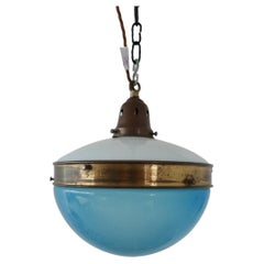 Two Tone Antique French Glass Pendant Light